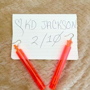 Neon Orange Bubble Blower Earrings